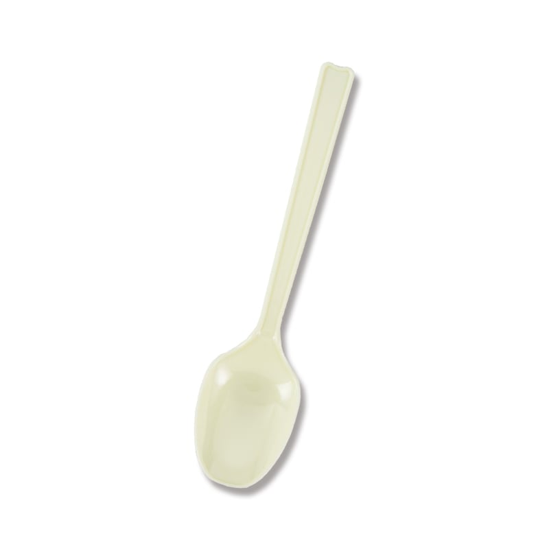 HEIKO プラスチックスプーン 16cm バラ アイボリー 100本/袋