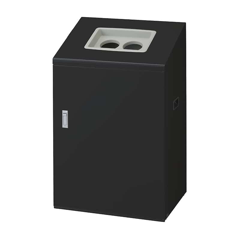 山崎産業 リサイクルボックス 屋内用 NYI-90 90L BK-2 丸穴投入口 ブラック YW-540L-ID 1台（ご注文単位1台）【直送品】