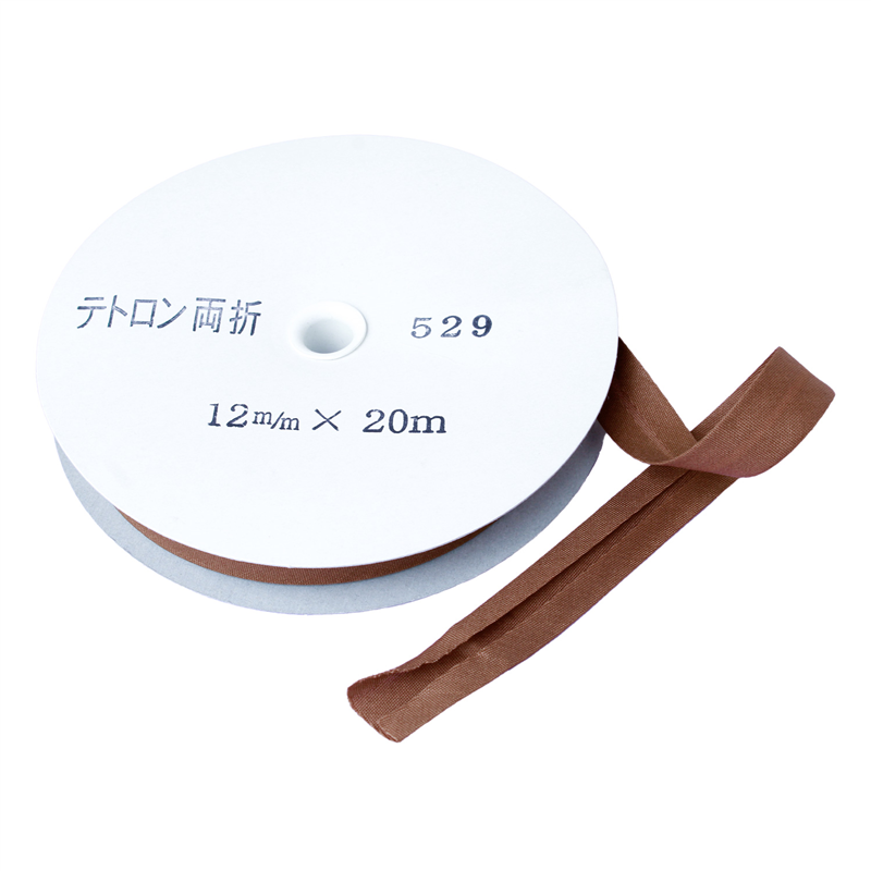 アサヒ バイアステープ テトロンバイアス 両折12mm巾×20m巻 ウス茶 Col.529 1巻(ご注文単位1巻)【直送品】
