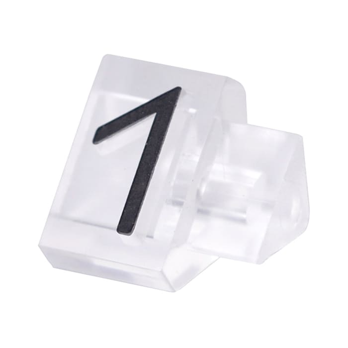 友屋 ニュープライスキューブ 補充用単品 L用 透明／黒文字 「1」 20粒 07105CL1 1袋（ご注文単位2袋）【直送品】