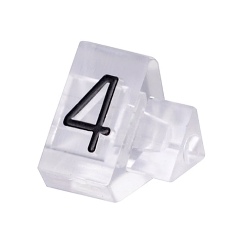 友屋 ニュープライスキューブ 補充用単品 M用 透明／黒文字 「4」 20粒 07106CL4 1袋（ご注文単位2袋）【直送品】