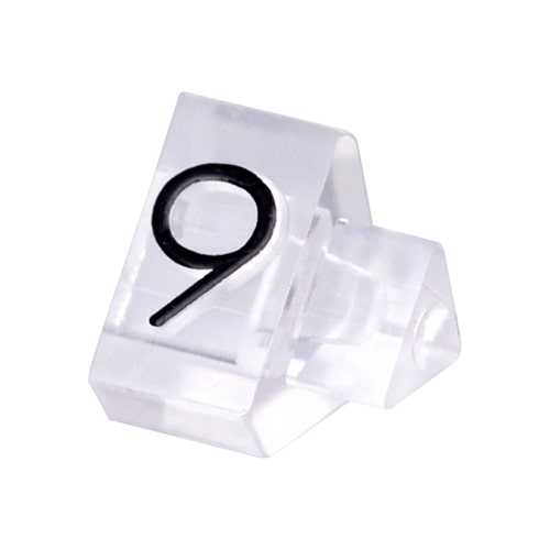 友屋 ニュープライスキューブ 補充用単品 M用 透明／黒文字 「9」 20粒 07106CL9 1袋（ご注文単位2袋）【直送品】