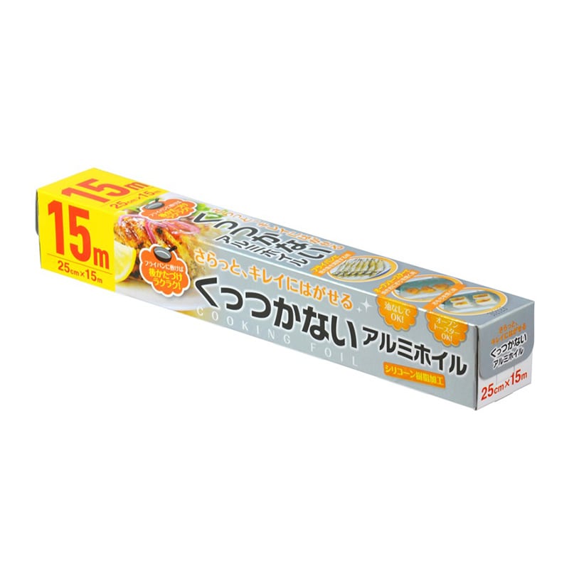 大和物産 増量くっつかないアルミホイル 25cm×15m 1個（ご注文単位60個）【直送品】