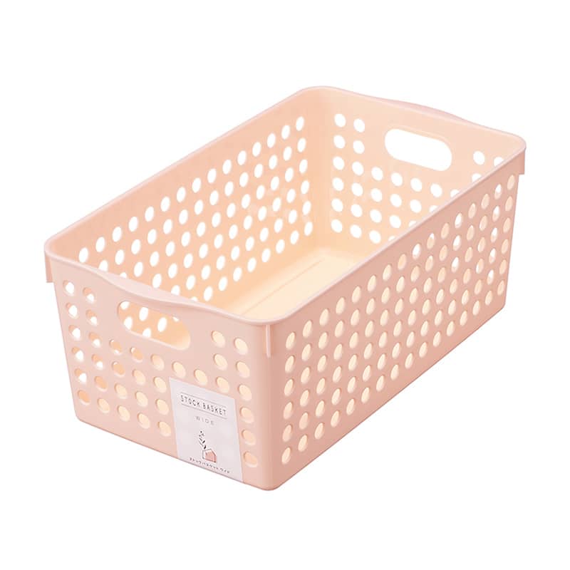 イノマタ化学 ストックバスケット ワイド ライトピンク 4571 1個（ご注文単位1個）【直送品】