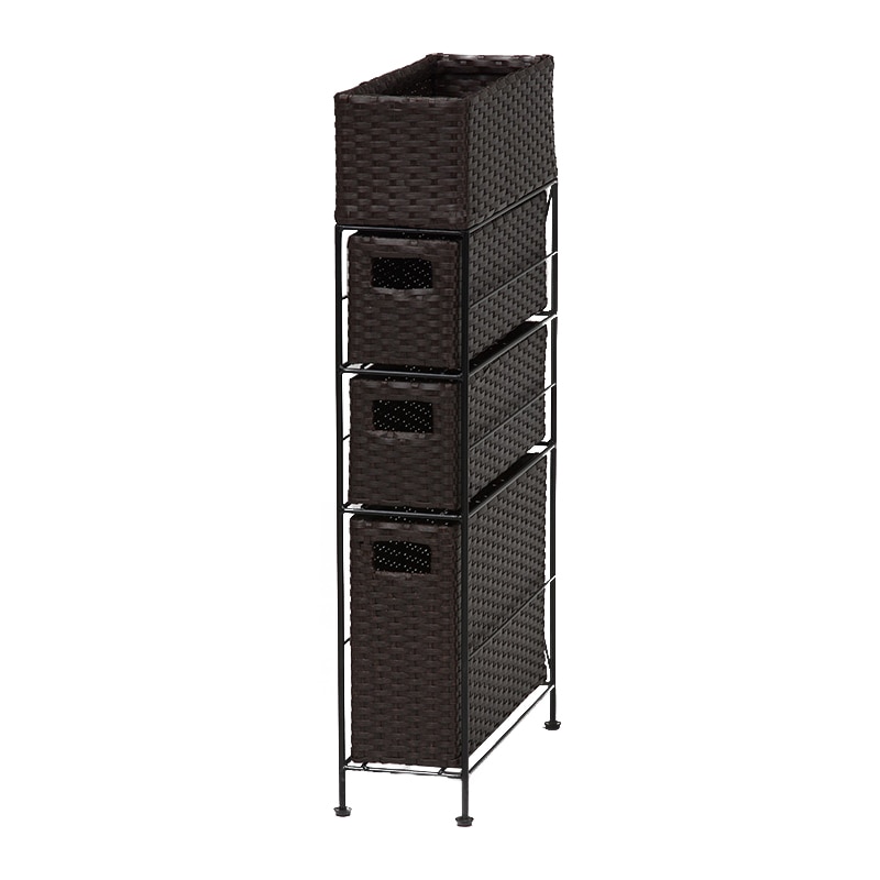 萩原 ランドリーラック 幅15.5cm 3杯 ダークブラウン RAN-2405DBR 1台(ご注文単位1台)【直送品】
