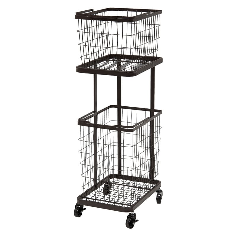 萩原 ランドリーバスケット 幅33cm ダークブラウン KR-3945DBR 1台(ご注文単位1台)【直送品】