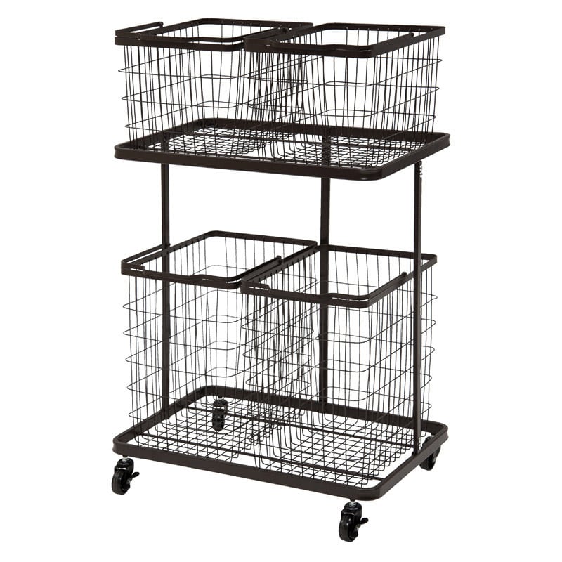 萩原 ランドリーバスケット 幅62.5cm ダークブラウン KR-3946DBR 1台(ご注文単位1台)【直送品】