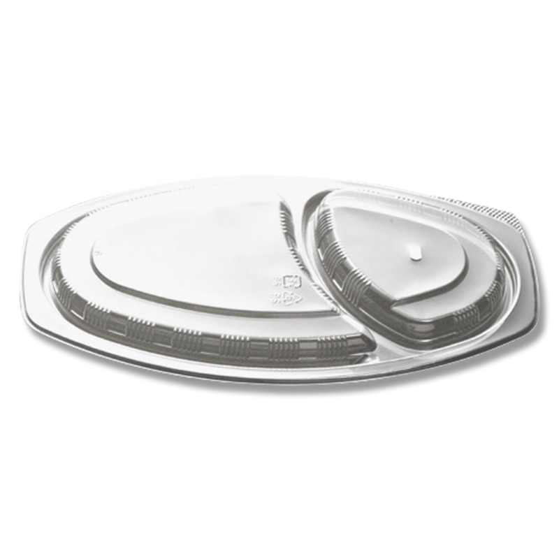 シーピー化成 カレー容器 BFカレー内6 嵌合蓋U字穴 50枚/袋（内6 嵌合蓋U字穴 / 透明）