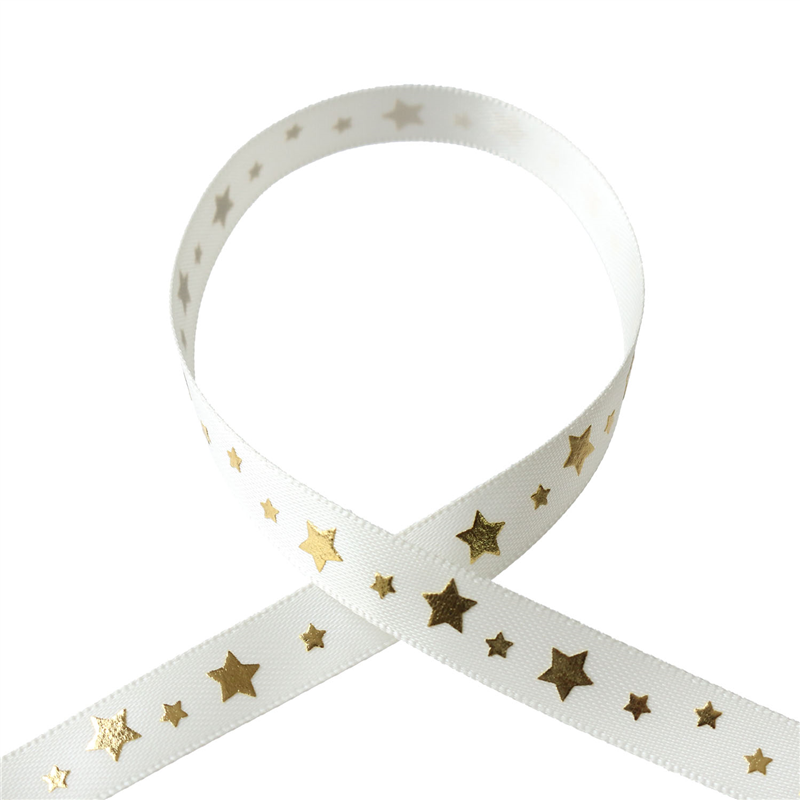 Blanc de コア リボン スタープリントサテン No.3514-12 10mm×10m 1巻（ご注文単位1巻）【直送品】