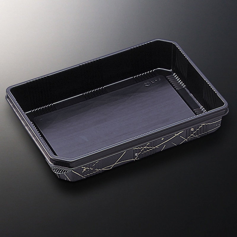 中央化学 助六容器 HS吉祥 本体 1 黒-綾野 50枚/袋(ご注文単位18袋)【直送品】