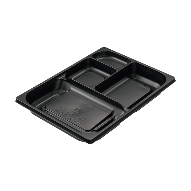 リスパック 弁当容器　饗膳　中皿1  10　黒 50枚/袋（ご注文単位12袋）【直送品】
