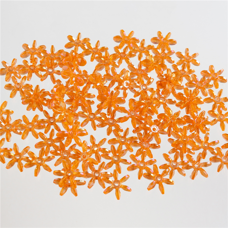 島村 フラワービーズ 200個入り デラックスDX 7mm オレンジ ASH-FL7-21 1袋（ご注文単位1袋）【直送品】