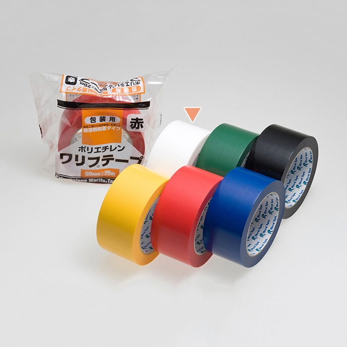リンレイテープ 包装用 PEワリフ カラーテープ 50×25 #674 白 1巻(ご注文単位30巻)【直送品】