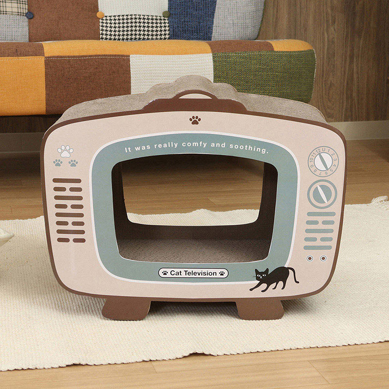 不二貿易 猫の爪とぎ テレビ 1個（ご注文単位2個）【直送品】