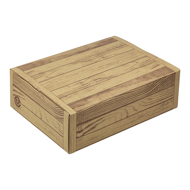 ヤマニパッケージ 茶木目段ボール 大 L-2408 10枚/束（ご注文単位4束）【直送品】