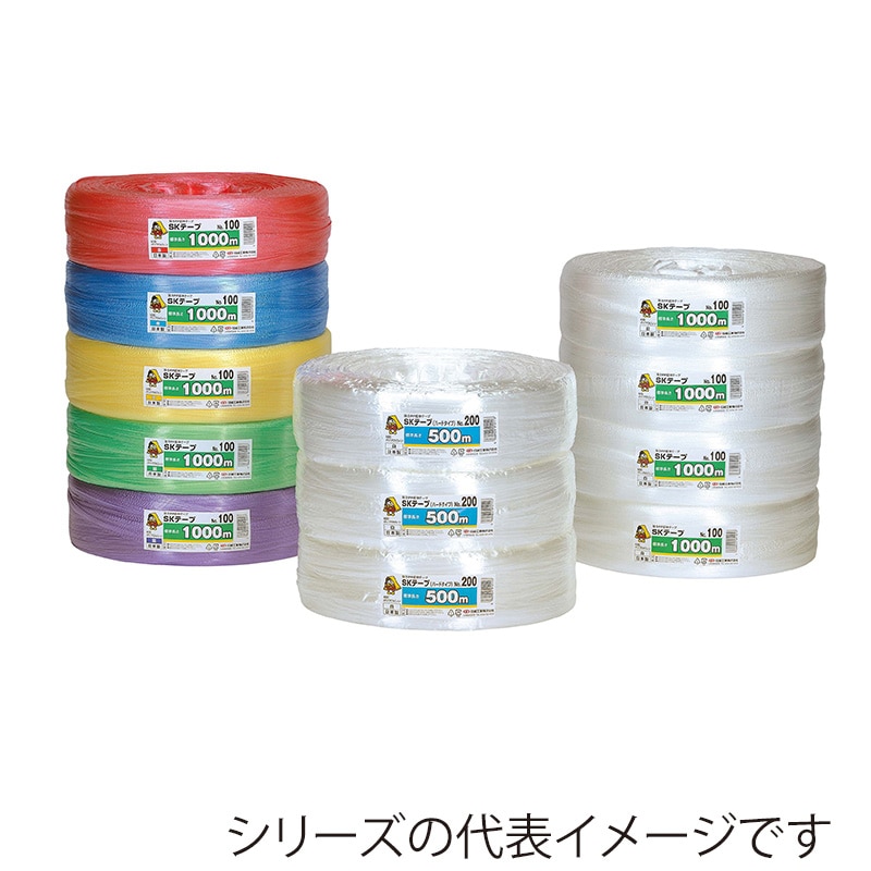 信越工業 結束ひも　SKテープ　ソフトタイプ No.100 紫 1巻（ご注文単位5巻）【直送品】