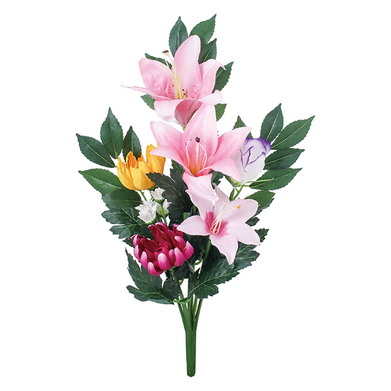 ポピー 造花　エコ仏花ブッシュ　ユリ 2P FP-1040-MIX 1セット（ご注文単位8セット）【直送品】