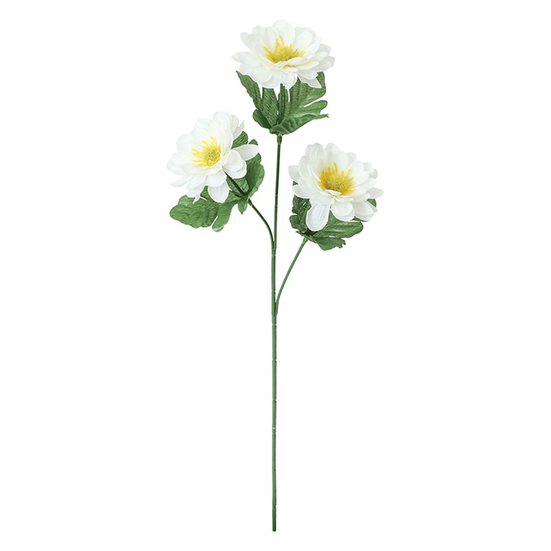 ポピー 造花　ダリア×3 ホワイト FF-3117-W 1本（ご注文単位24本）【直送品】