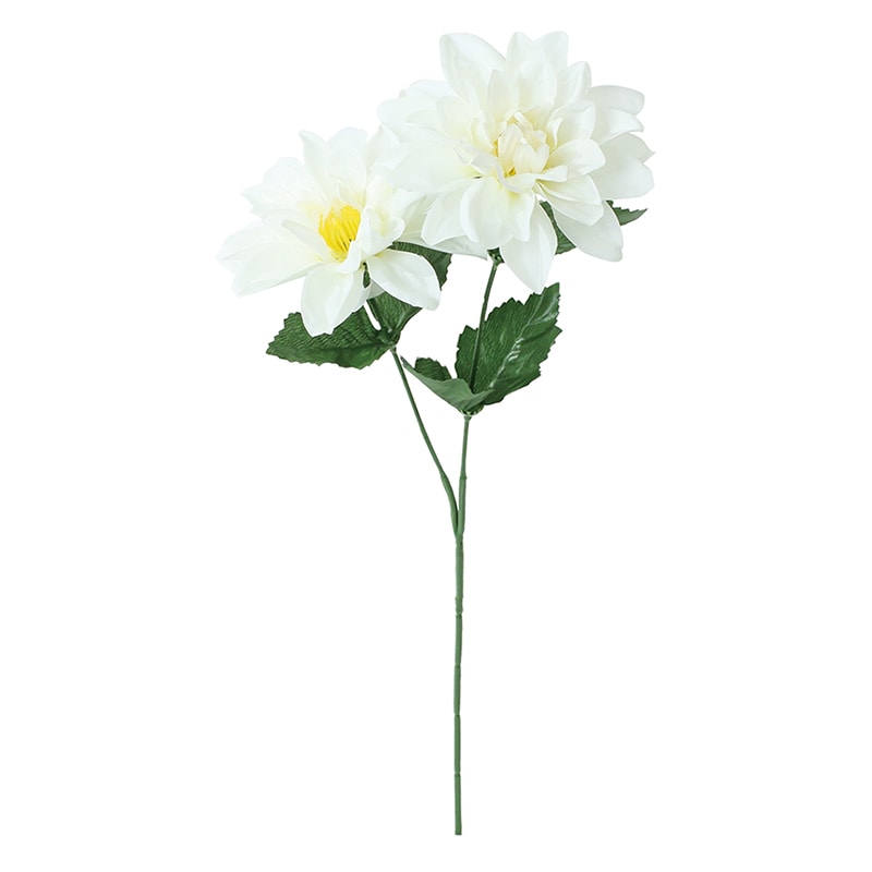 ポピー 造花　ダリア×2 ホワイト FFK-0007-W 1本（ご注文単位24本）【直送品】