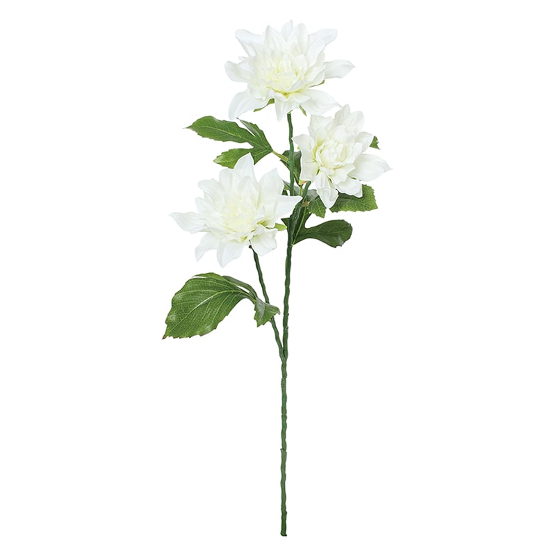 ポピー 造花　ダリアスプレー ホワイト FA-7559-W 1本（ご注文単位12本）【直送品】