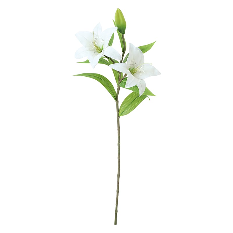 ポピー 造花 ユリスプレー ホワイト FA-7562-W 1本(ご注文単位12本)【直送品】