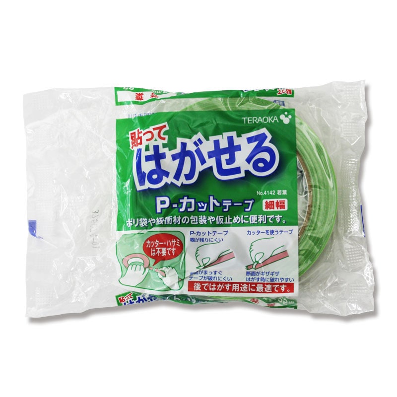 寺岡製作所 養生テープ　Pカットテープ 18×25 No.4142 若葉 1巻（ご注文単位84巻）【直送品】