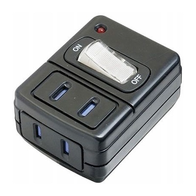 ヤザワコーポレーション 雷サージ付省エネタップ 2個口 黒 Y02FUSK210BK 1個(ご注文単位1個)【直送品】