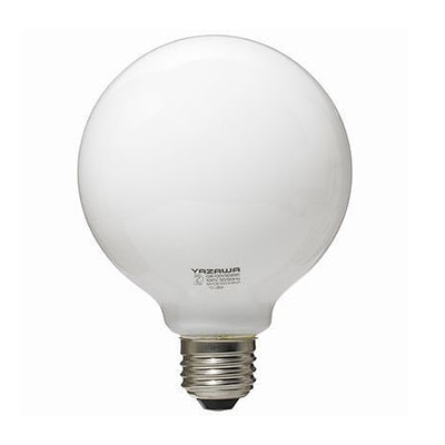ヤザワコーポレーション 白熱電球 ボール電球 60W形 ホワイト GW100V57W95 1個(ご注文単位1個)【直送品】