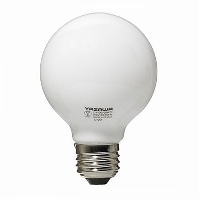 ヤザワコーポレーション 白熱電球 ボール電球 60W形 ホワイト GW100V57W70 1個(ご注文単位1個)【直送品】