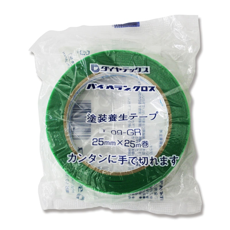 ダイヤテックス 塗装養生テープ パイオランクロス Y-09GR 25mm×25m 1巻