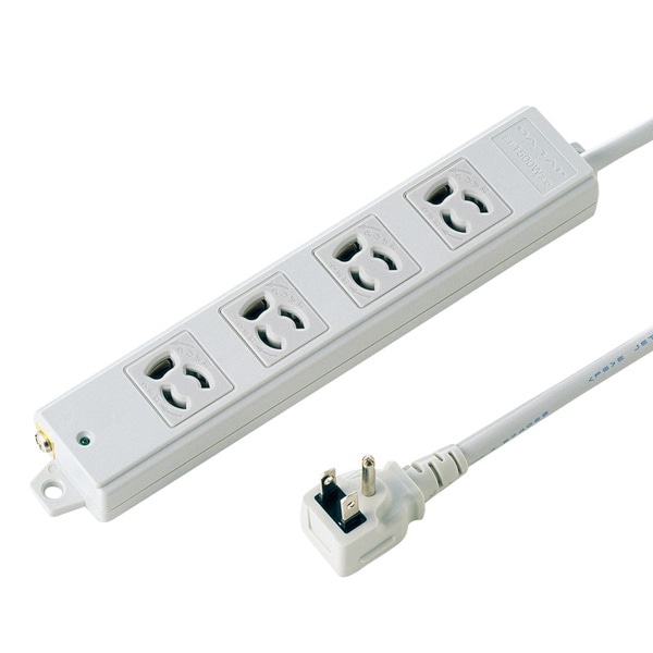 サンワサプライ 工事物件タップ L型プラグ 3P 4個口 5m TAP-K4L-5 1個（ご注文単位1個）【直送品】