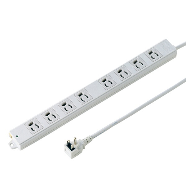 サンワサプライ 工事物件タップ L型プラグ 3P 8個口 5m TAP-K8L-5 1個(ご注文単位1個)【直送品】