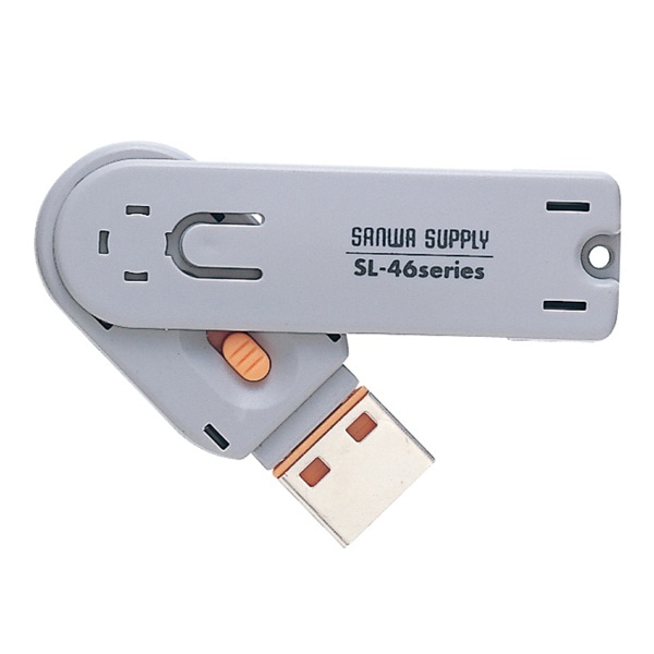 サンワサプライ USBコネクタ 取付けセキュリティ オレンジ SL-46-D 1個（ご注文単位1個）【直送品】