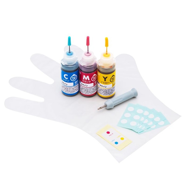 サンワサプライ 詰め替えインク キャノン 工具付き 3色 BC-366用 INK-C366S30S 1個（ご注文単位1個）【直送品】
