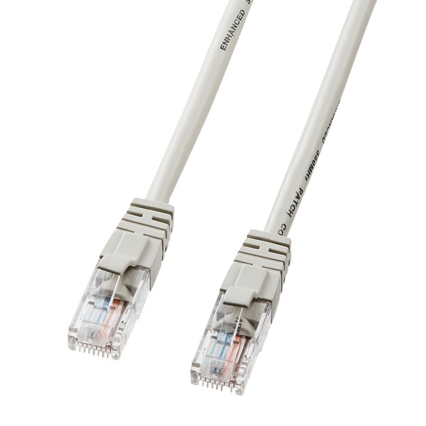 サンワサプライ エンハンスドLANケーブル カテゴリ5 5m ライトグレー LKB5Y-05N 1個（ご注文単位1個）【直送品】