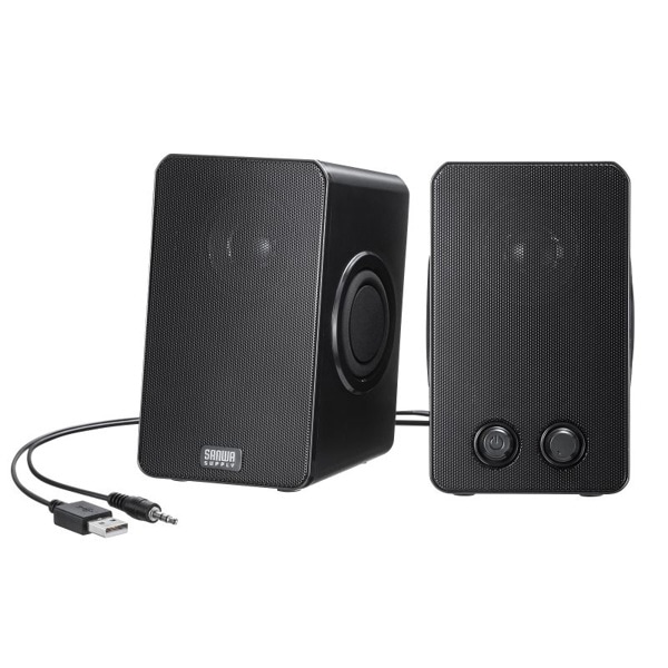 サンワサプライ USB電源スピーカー パッシブラジエーター搭載 MM-SPL22UBK 1個（ご注文単位1個）【直送品】