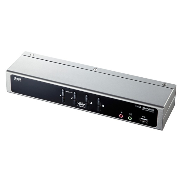 サンワサプライ パソコン自動切替器 デュアルリンクDVI対応 4：1 SW-KVM4HDCN 1個（ご注文単位1個）【直送品】
