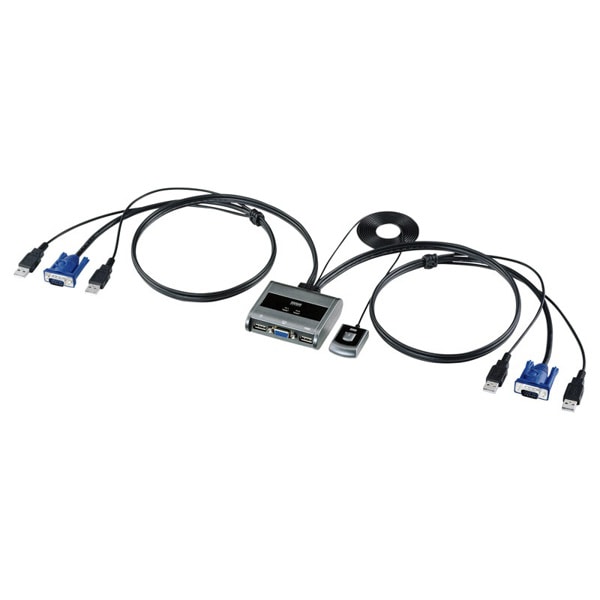 サンワサプライ パソコン切替器 エミュレーション非搭載 手元スイッチ付き SW-KVM2UUSN2 1個（ご注文単位1個）【直送品】