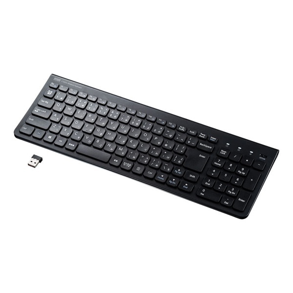 サンワサプライ ワイヤレススリムキーボード テンキーあり ブラック SKB-WL31BK 1個(ご注文単位1個)【直送品】