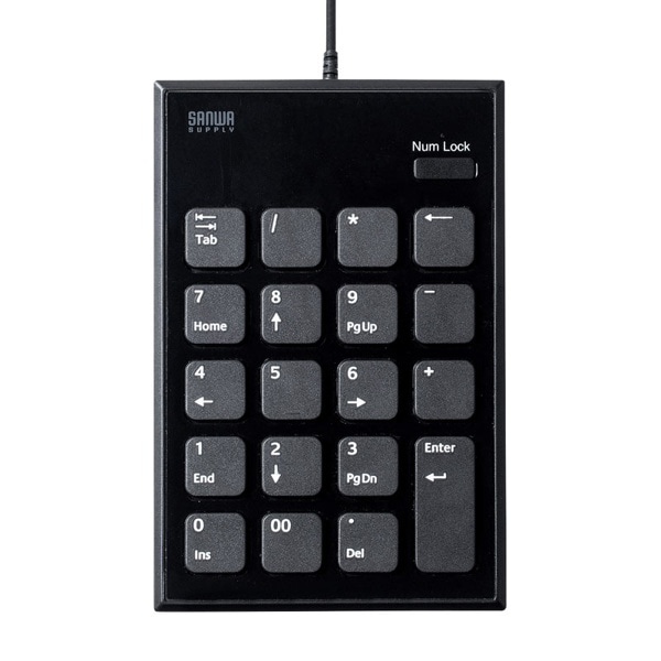 サンワサプライ 静音 USBテンキー ブラック NT-23UBK 1個(ご注文単位1個)【直送品】