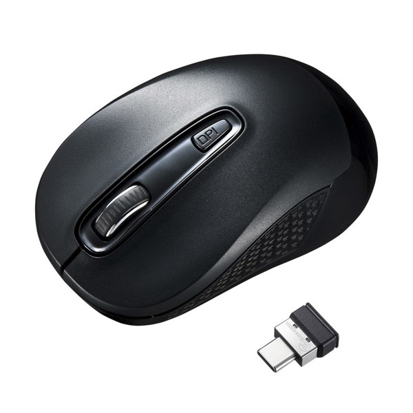 サンワサプライ ワイヤレス Type-C ブルーLEDマウス ブラック MA-WBLC41BK 1個（ご注文単位1個）【直送品】