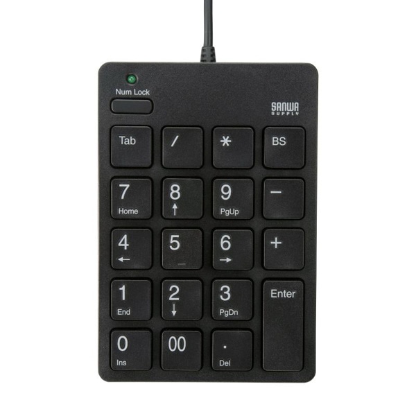 サンワサプライ USBテンキー Type-Cコネクタ ブラック NT-18CUHBK 1個(ご注文単位1個)【直送品】