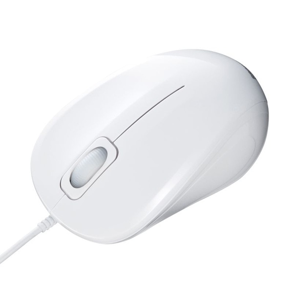 サンワサプライ 抗菌・静音 有線 ブルーLEDマウス ホワイト MA-YBSK315W 1個（ご注文単位1個）【直送品】