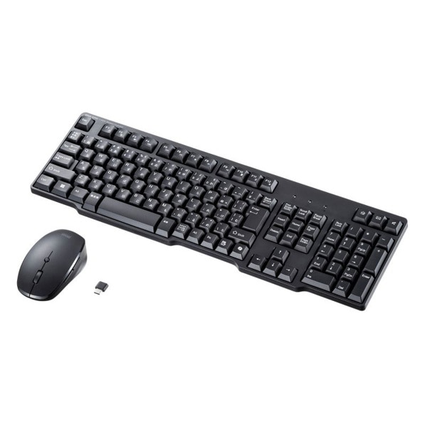 サンワサプライ ワイヤレス静音キーボード・マウスセット テンキーあり ブラック SKB-WL40CSETBK 1個（ご注文単位1個）【直送品】