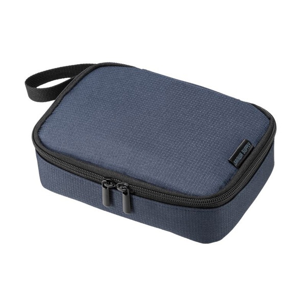 サンワサプライ トラベル小物ポーチ 195×135×55mm ネイビー IN-AD11NV 1個（ご注文単位1個）【直送品】