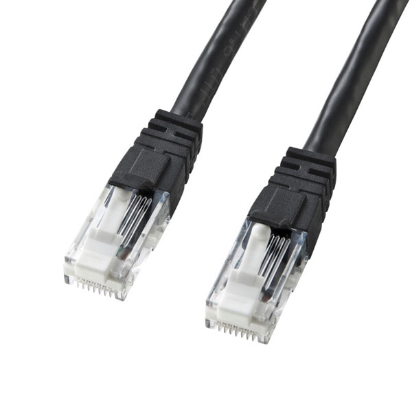 サンワサプライ つめ折れ防止LANケーブル カテゴリ6 1m ブラック KB-T6TS-01BKN 1個（ご注文単位1個）【直送品】