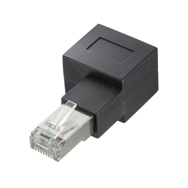 サンワサプライ RJ-45L型変換アダプタ 右出し カテゴリ6A ADT-RJ6A-LR 1個(ご注文単位1個)【直送品】