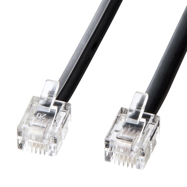 サンワサプライ モジュラーケーブル 5m ブラック TEL-N1-5BKN2 1個（ご注文単位1個）【直送品】