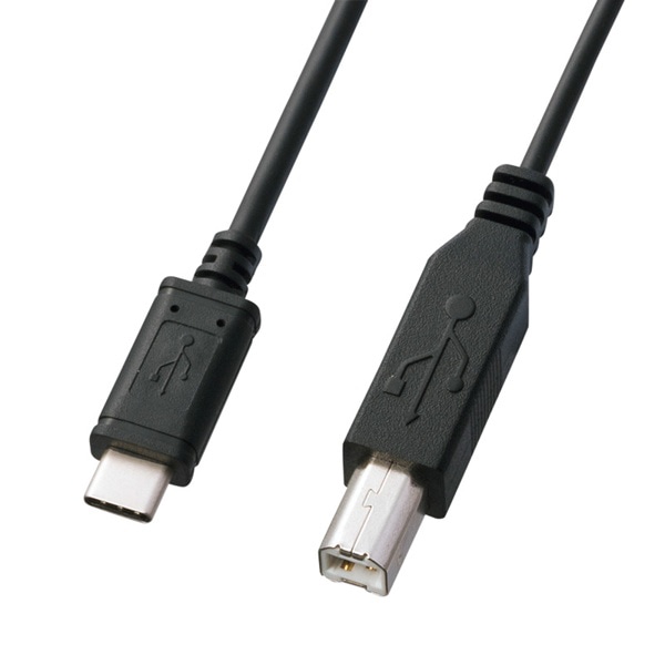 サンワサプライ USB2.0 TypeC-Bケーブル 2m ブラック KU-CB20 1個（ご注文単位1個）【直送品】