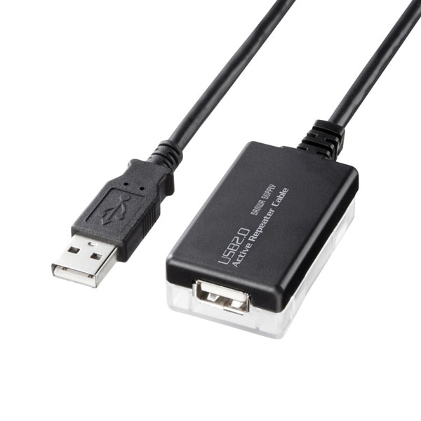 サンワサプライ アクティブリピーターケーブル USB2.0 12m延長 KB-USB-R212N 1個（ご注文単位1個）【直送品】
